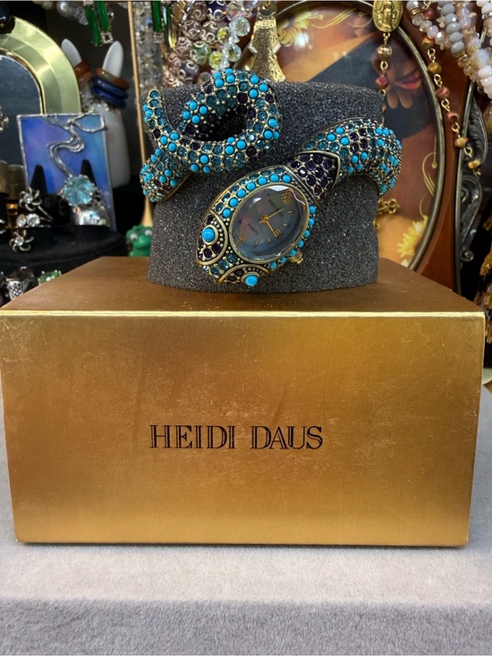 Heidi Daus Accessories - Brand New In Box! Heidi Daus Turquoise Crystal Snake Clap Watch